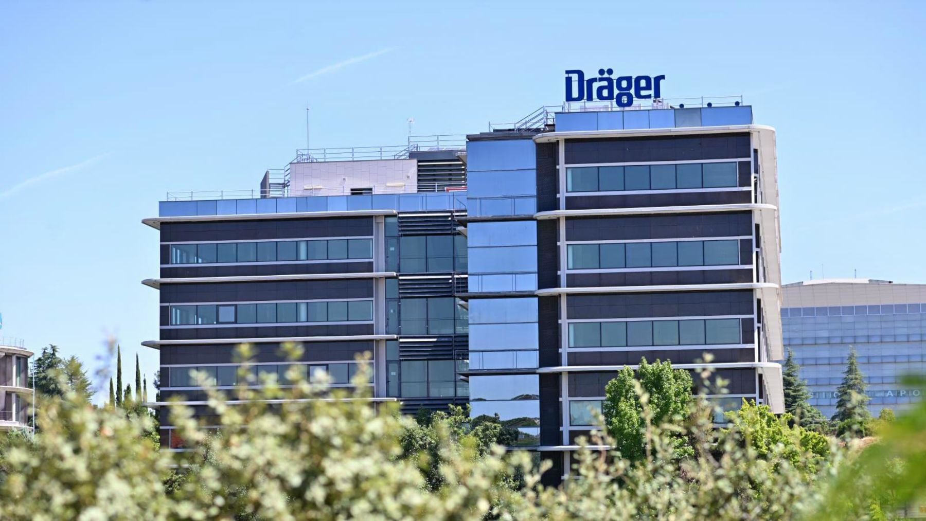 Vista exterior de las nueva sede de Dräger en Madrid.