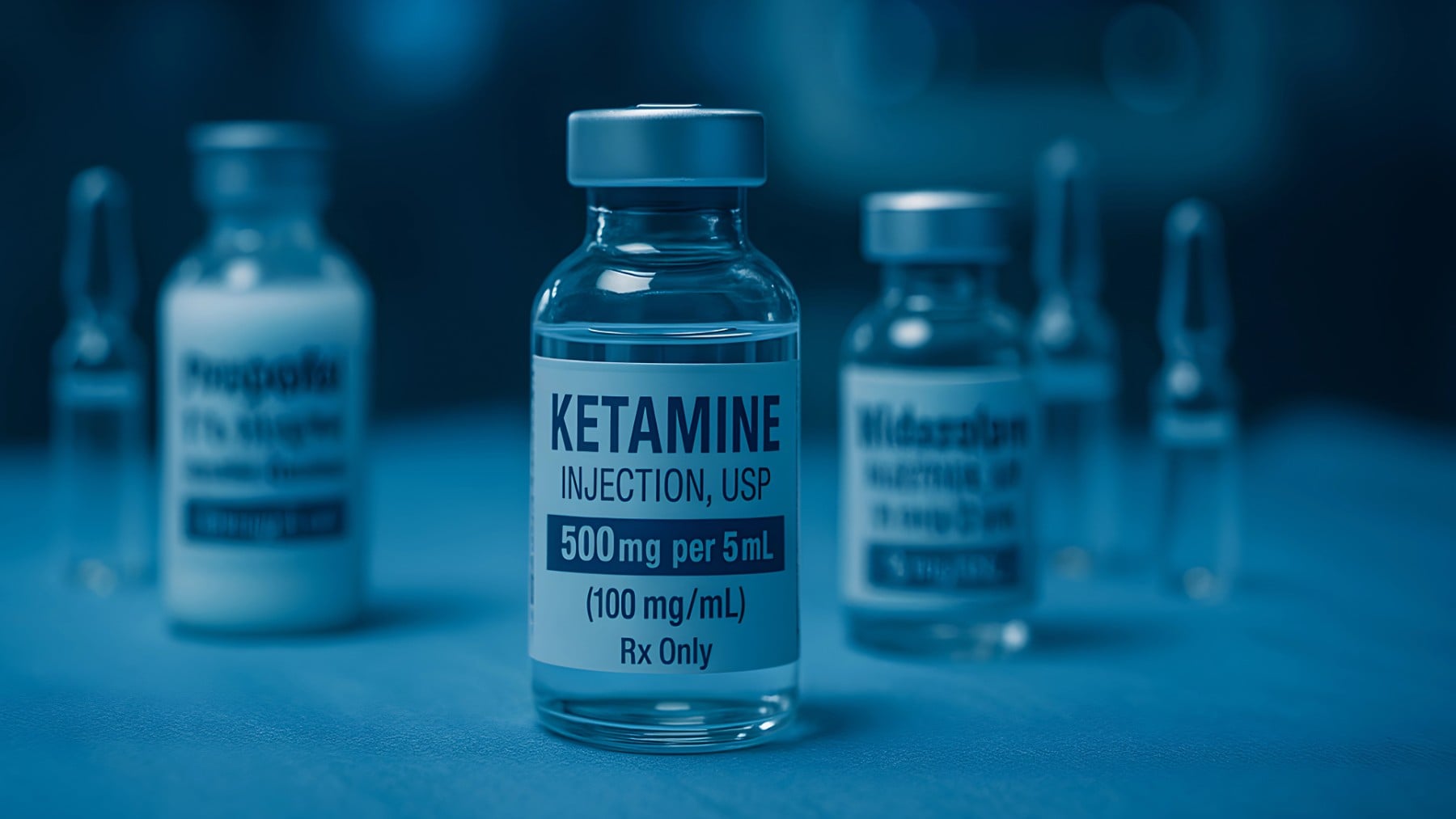 Varias dosis de Ketamina para inyectar.