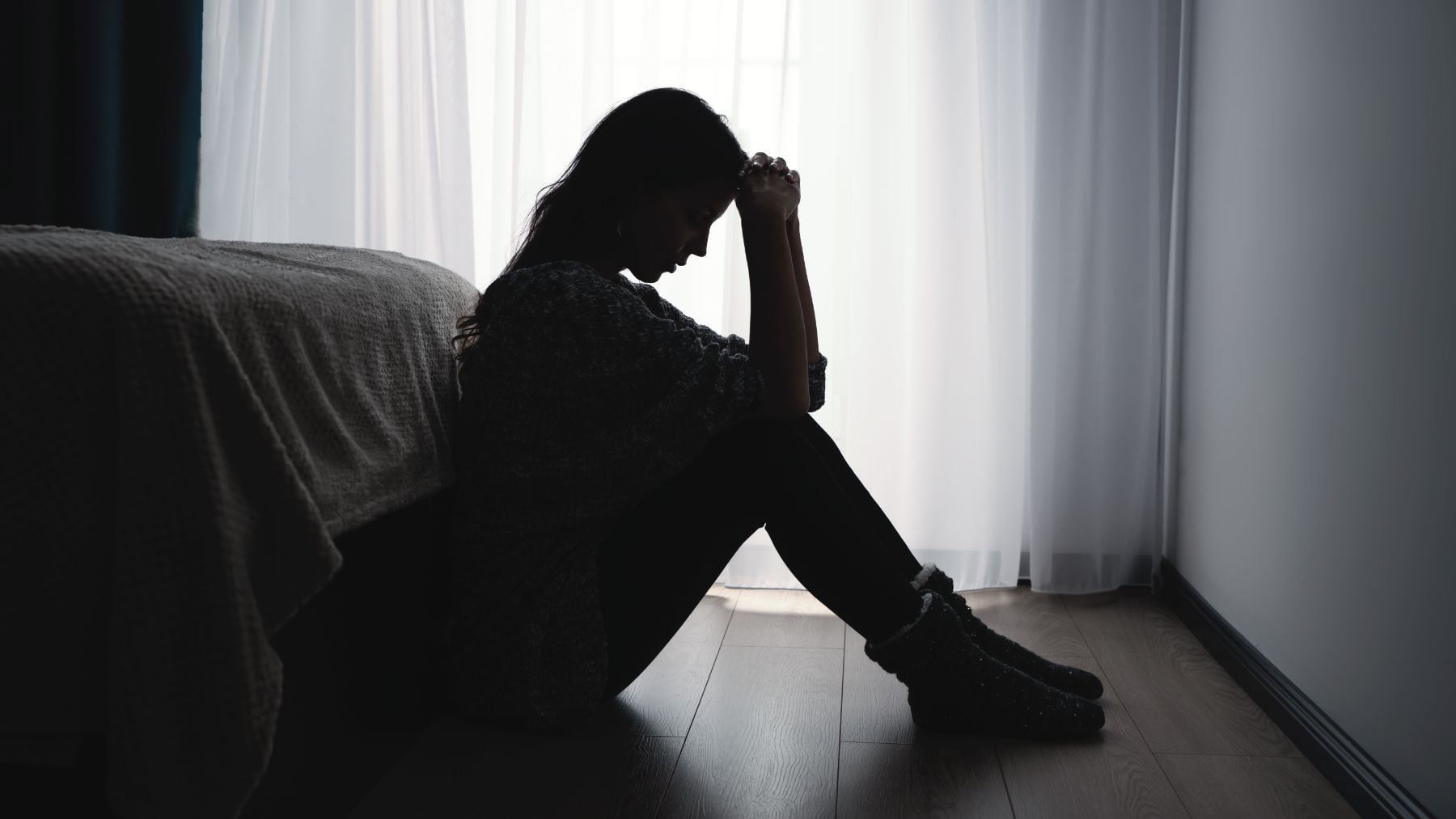 Una mujer con aspecto triste.