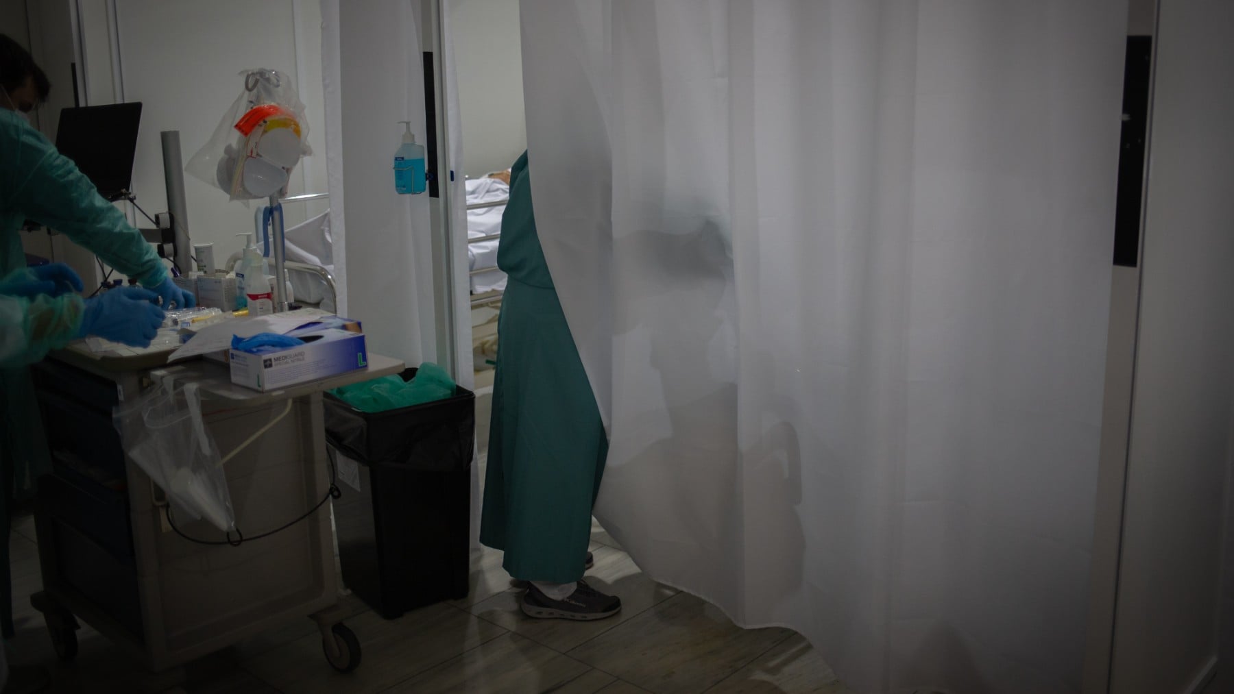Una zona de UCI en un hospital.