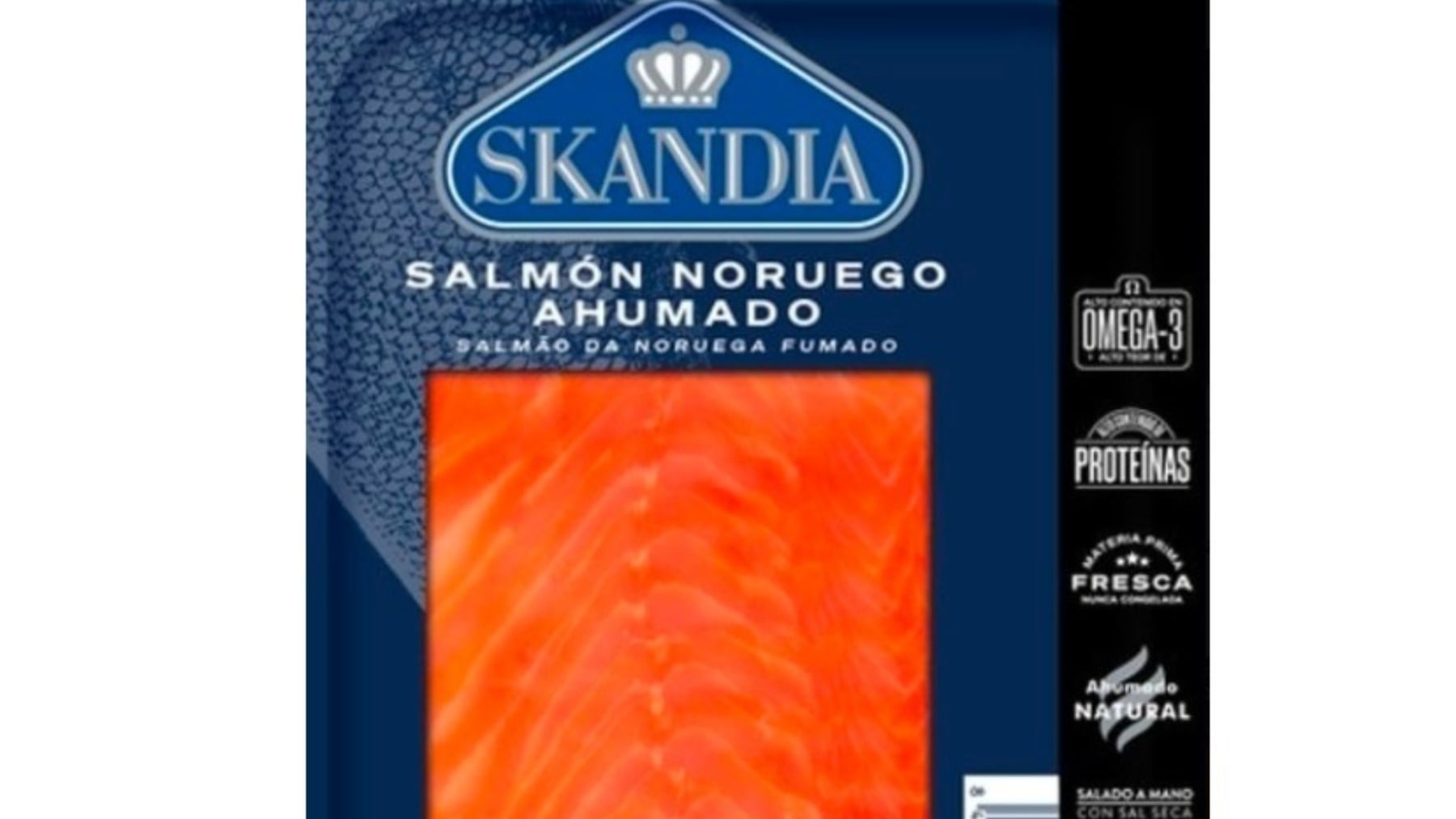 Una muestra del lote de salmón ahumado.